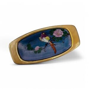 Vintage Hand-Painted Japanese Porcelain Trinket Dish – Gilded Edge & Bird Motif